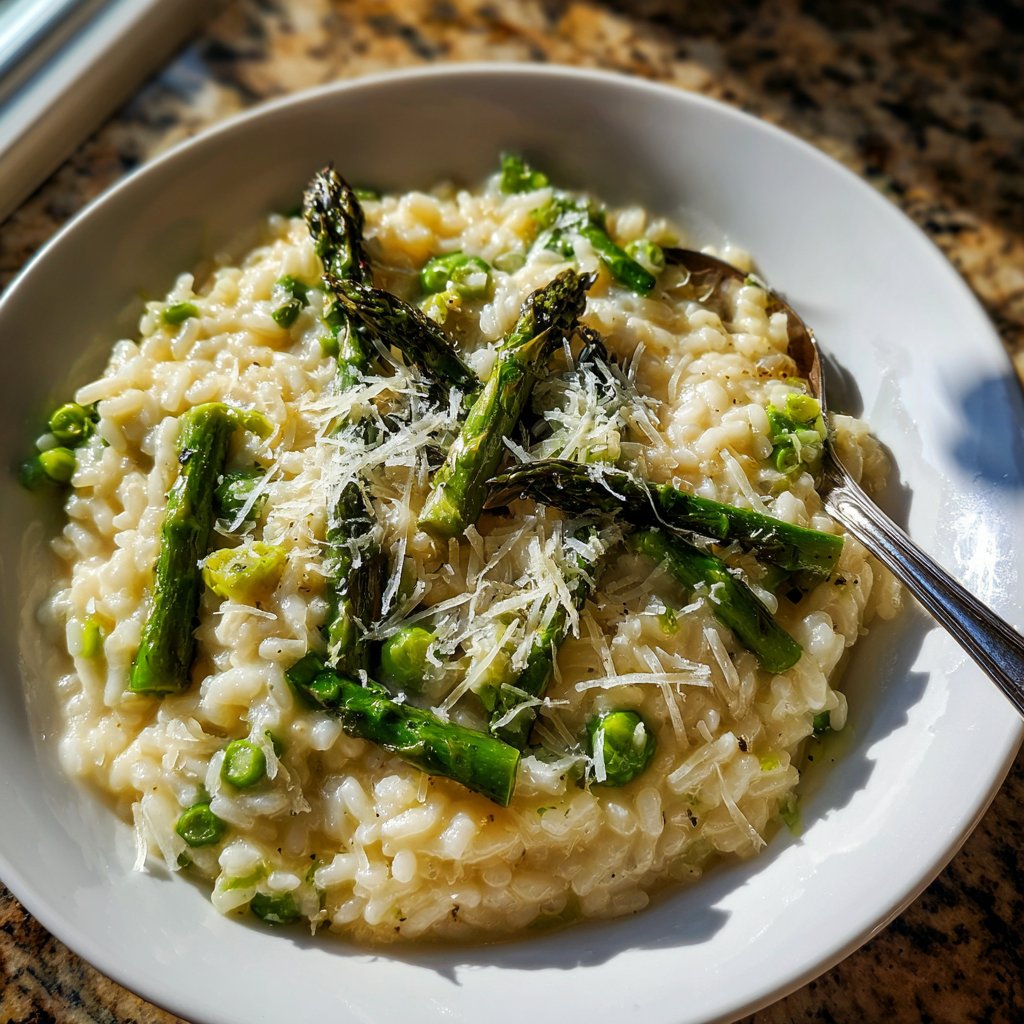 Risotto mit grünem Spargel