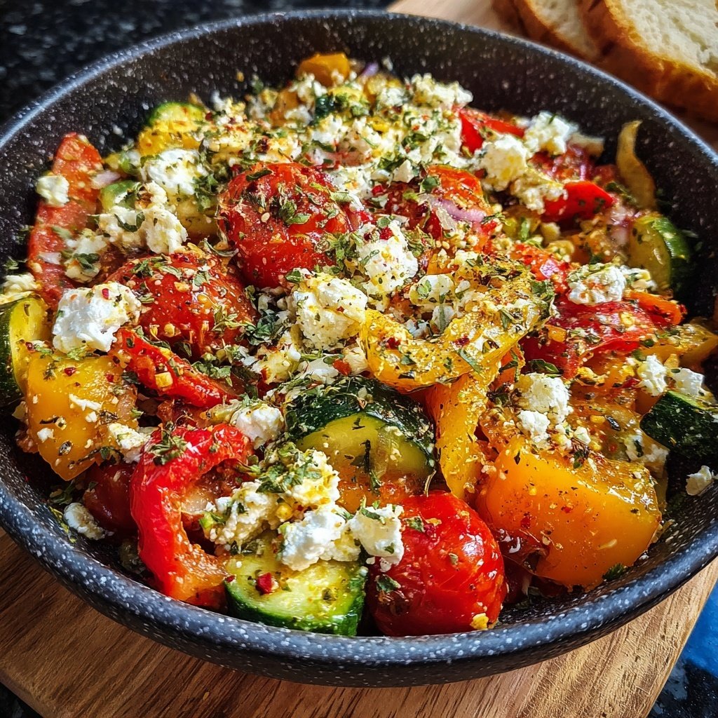 Gesund & Leicht Mediterrane Gemüsepfanne mit Feta