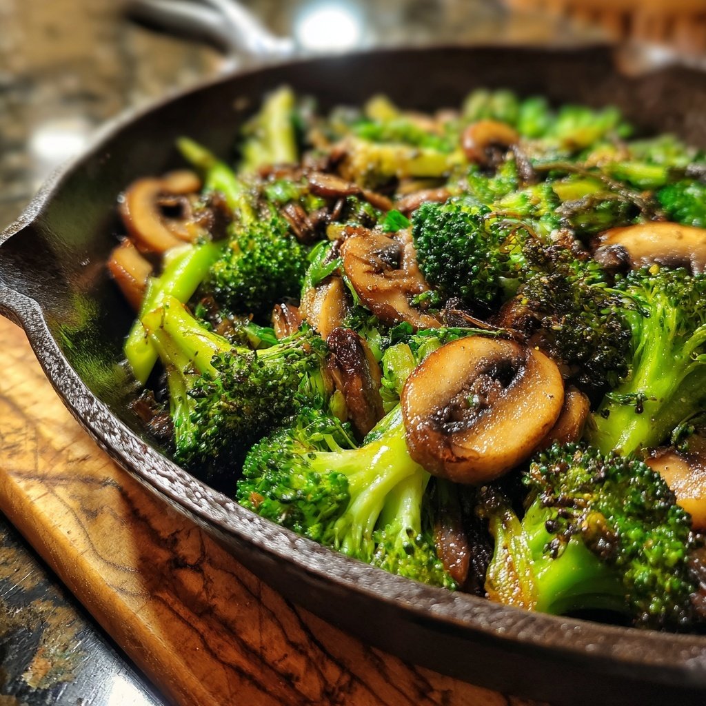 Brokkoli Pfanne Mit Pilzen