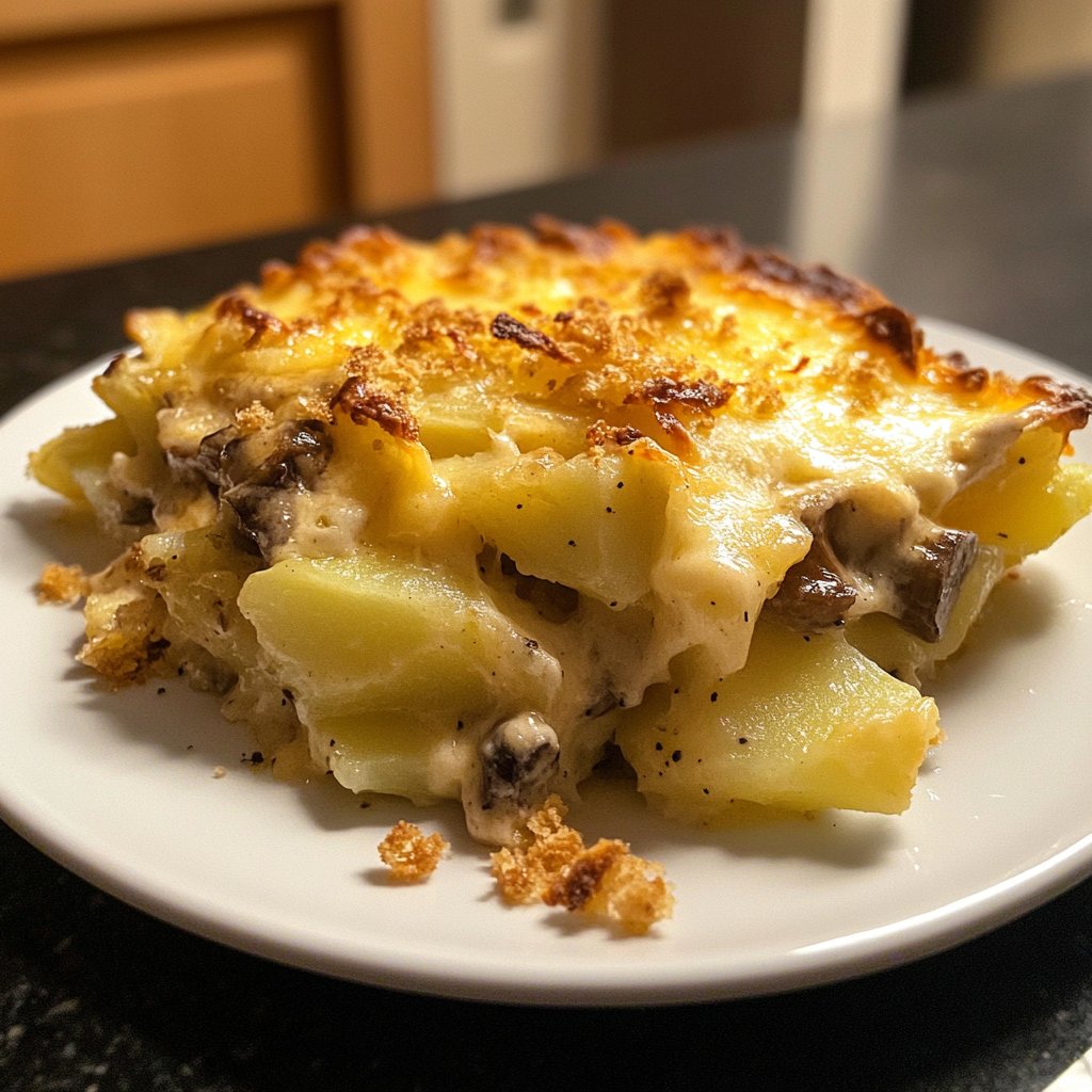 Kartoffelauflauf mit Pilzen