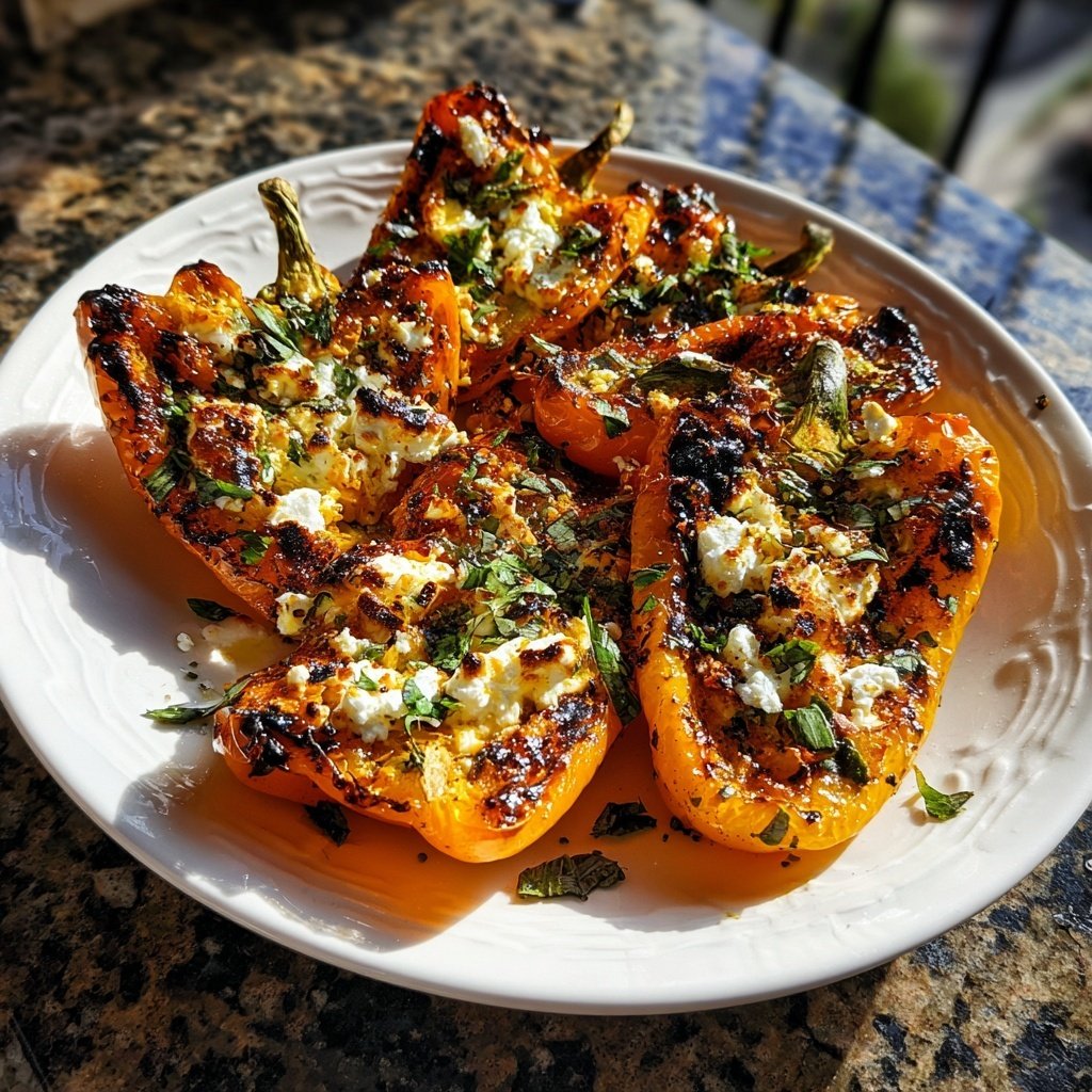 Gegrillte Paprika Mit Feta