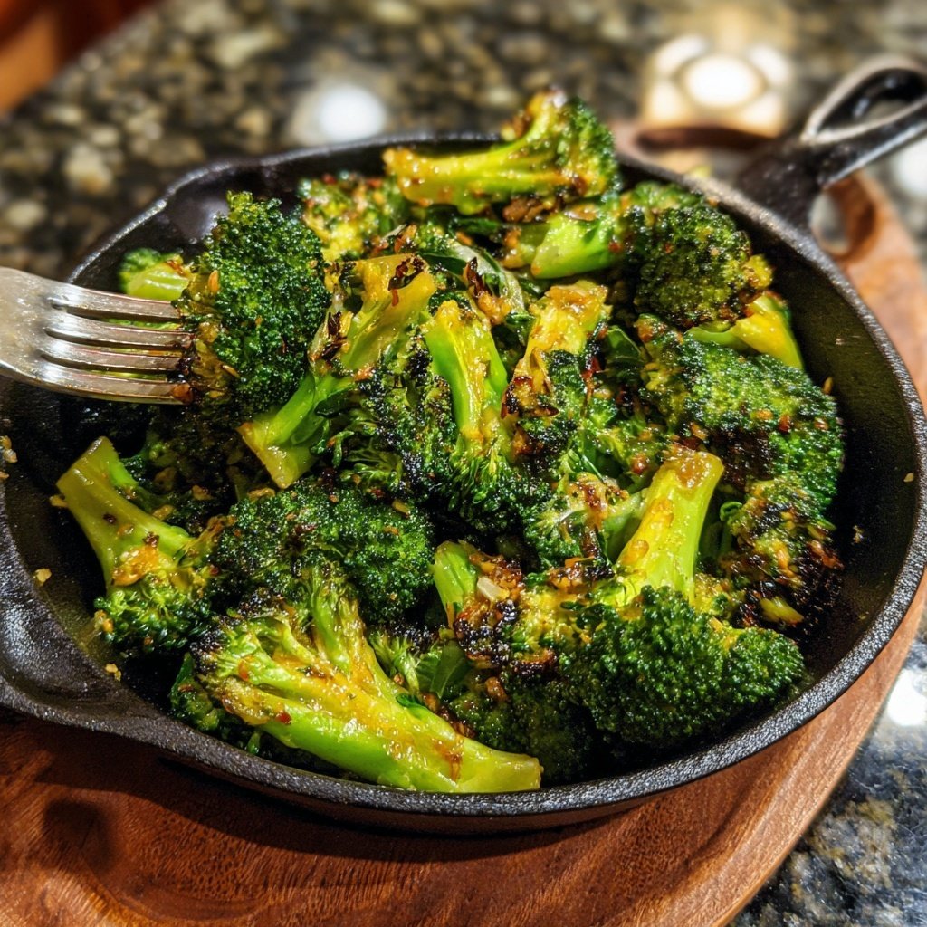 Brokkoli Pfanne Mit Knoblauch Öl